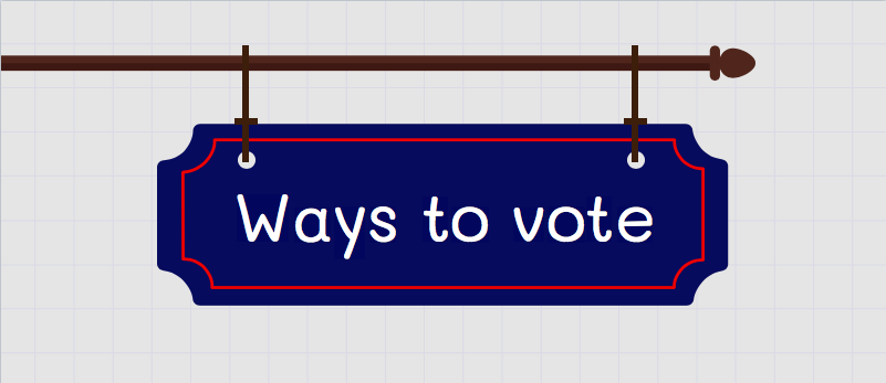 Title of infographic that says ways to vote