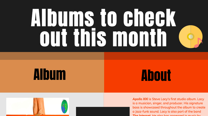 Albums to check out this month
