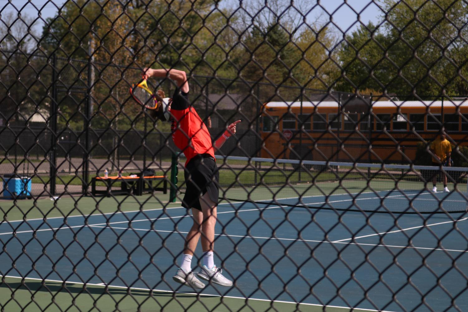 Ryder Kardas jumps to take a hit.