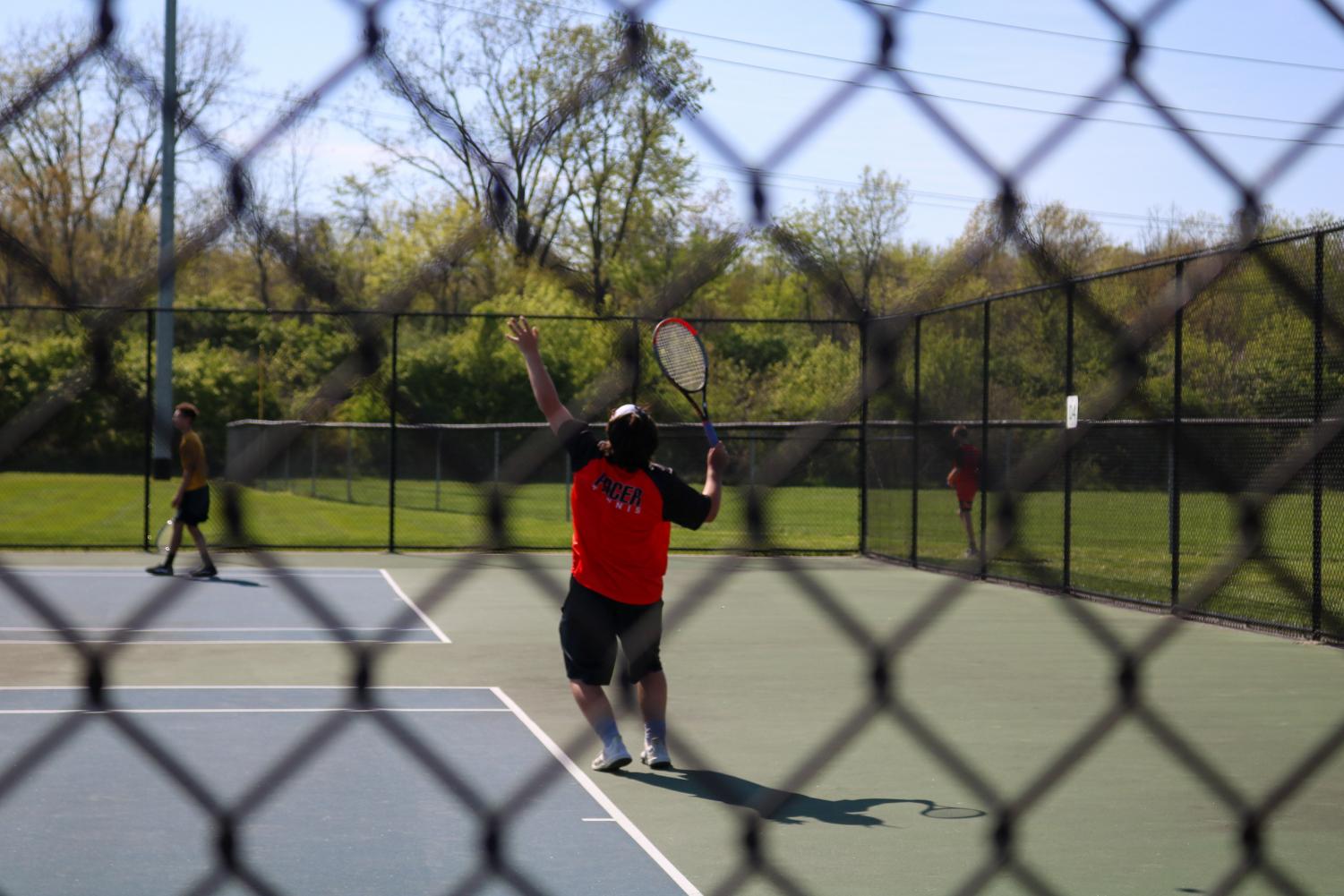 Ben Dabe prepares to serve.