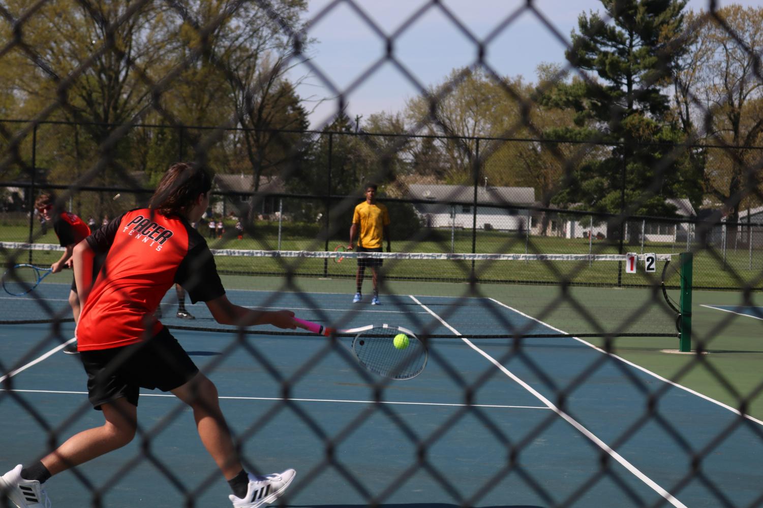 Grant LaMar hits the ball.