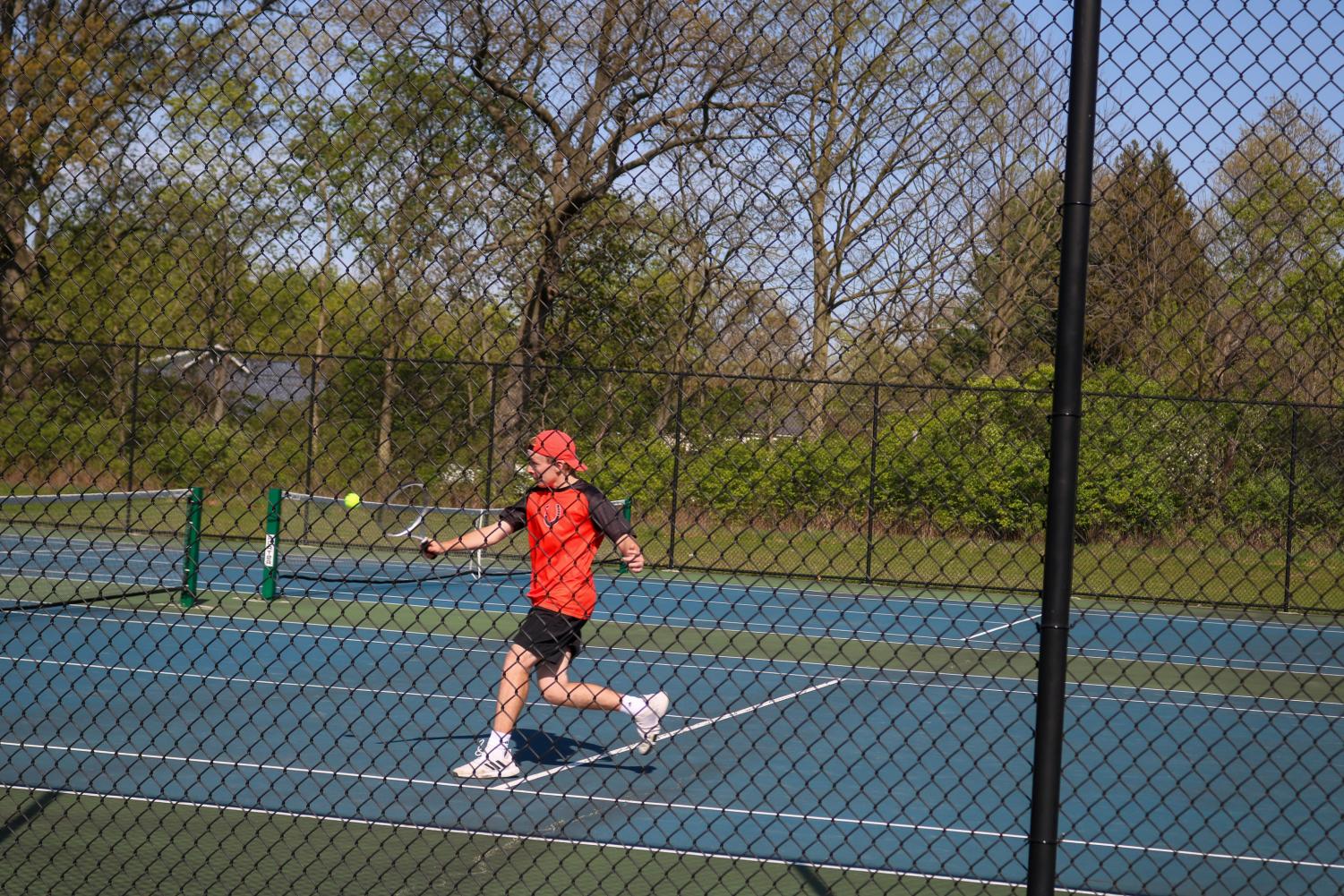 Joe Molina takes a shot. Molina played against Kenneth Green and won 6-1, 6-0.