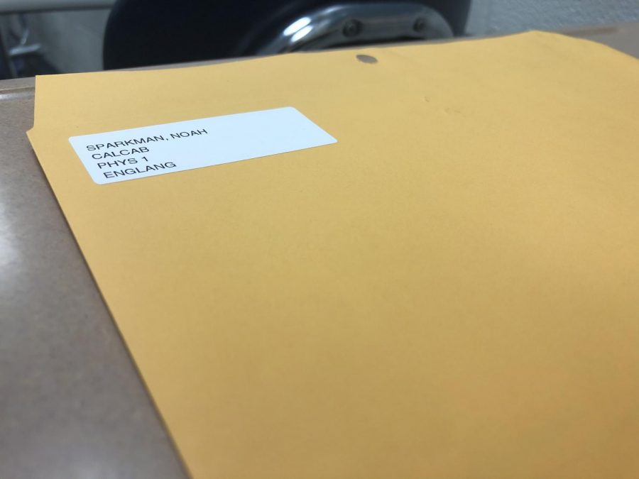 Students are given an envelope with their testing information at their AP exams. The AP exams serve as the culmination of a years work, and offer students college credit if they score a 3 or above.