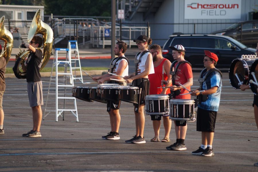 Flatline practicing their halftime show performance.