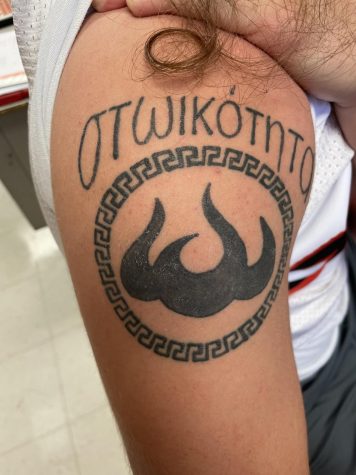 Senior Frank Mlckovsky got a tattoo that is meaningful to him on his upper arm.