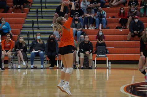 girl playing volleyball