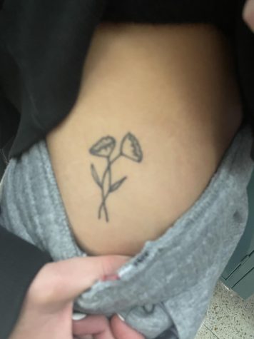 Junior Chase Alexander has a matching tattoo with her mom on her hip. 
