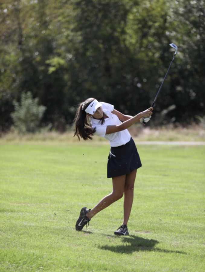 Dye participates on the first Hayes girls golf team during her freshman year.