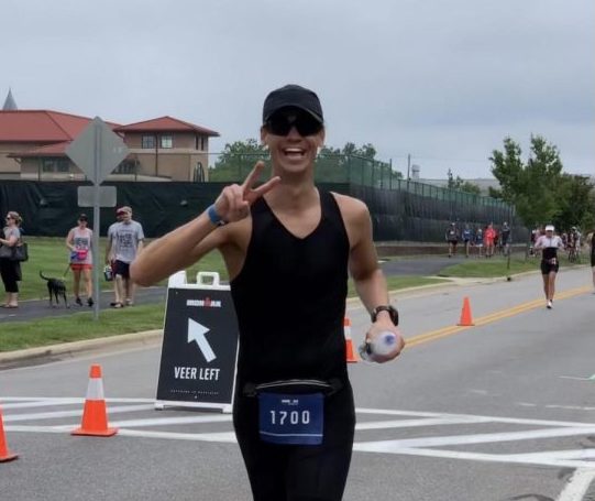 Wion runs the marathon portion of the IRONMAN in Cambridge, Maryland.  He finished the race in about 13.5 hours.