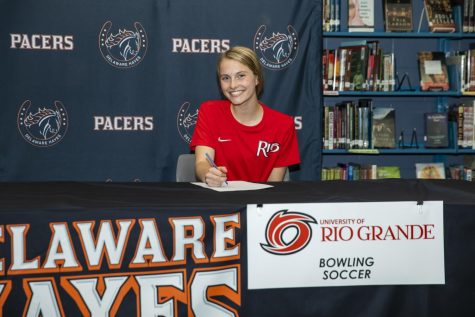 Senior Hannah Halstead signs to play soccer and bowling at the University of Rio Grande.