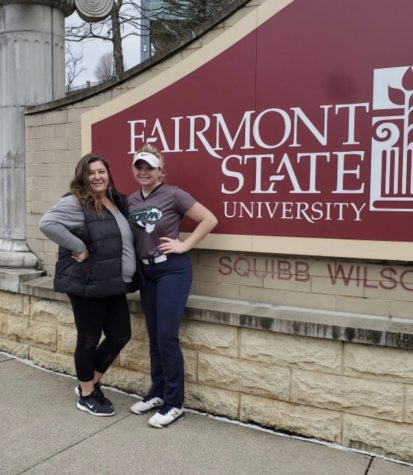 Senior Kamilla Slayton and her mom outside of Fairmont State University, where she is signing to play softball at. 