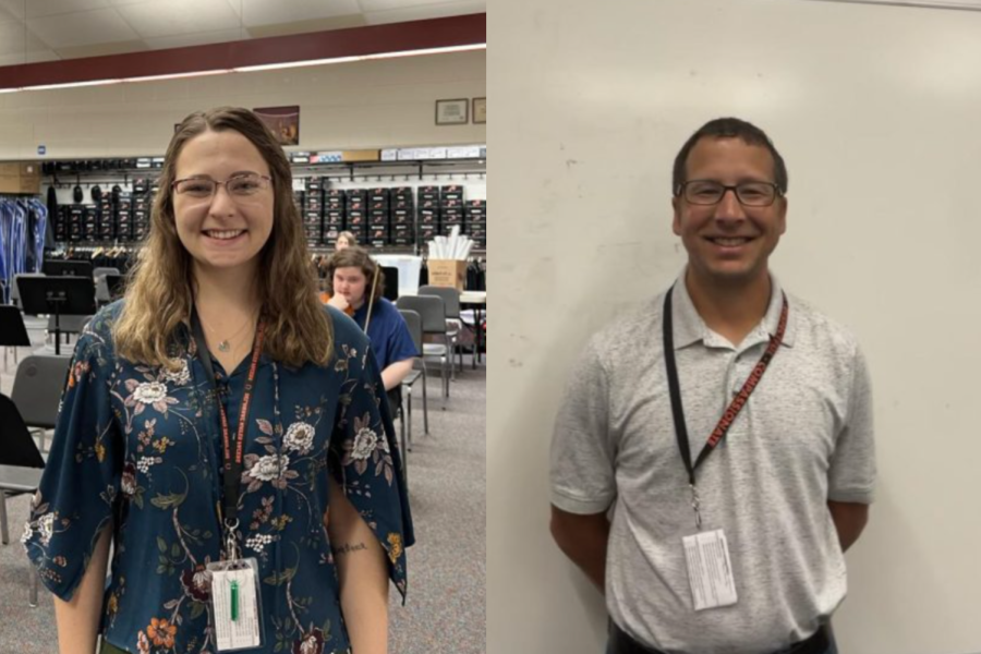 Orchestra director Keegan Lammers and band director Bill Fowles, both new hires for the 2022-2023 school year.