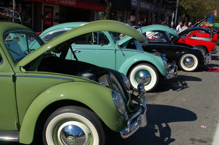 Volkswagens parked in a row for the 28th Annual Performance Charity Car Show.