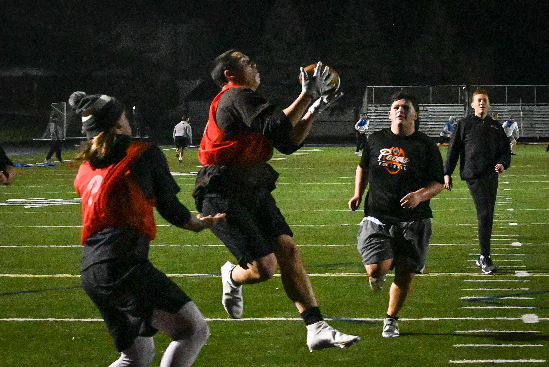 Junior Kyle Sanson makes a catch in the endzone for a touchdown.