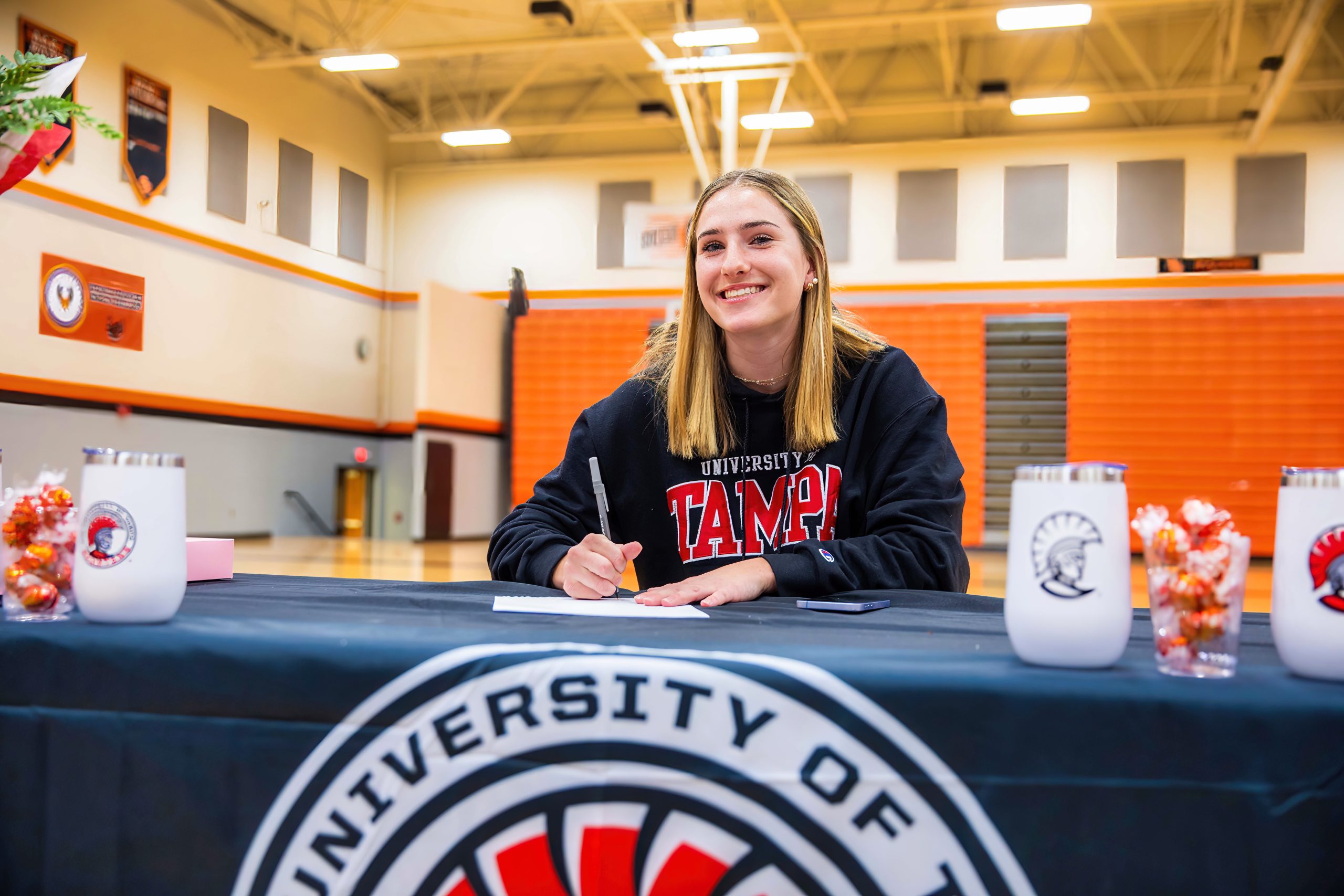 Audra Lyon signs her official commitment to play lacrosse at The University of Tampa.