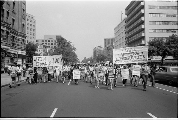 Women march for equality on the streets of Washington D.C. in 1970.