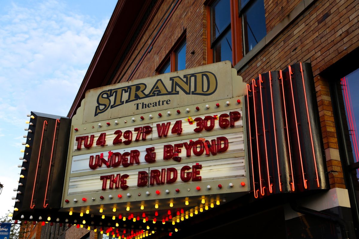The infamous Strand Marquee displays the documentaries of the week being "Under the Bridge" and "Over the Bridge".