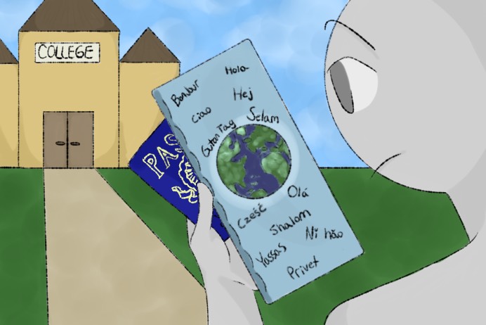 Taking foreign language classes is not required, but can help you with college and traveling.