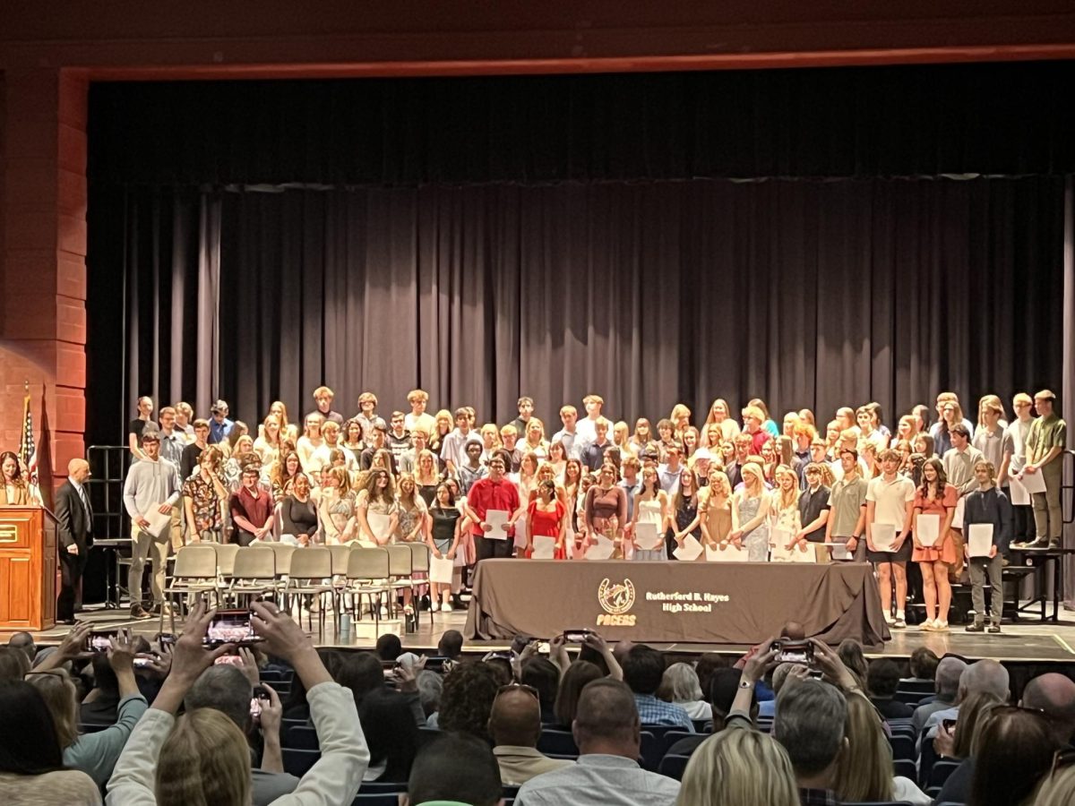 Student-athletes were called up to the stage to get recognized for their athletic success in High School.   