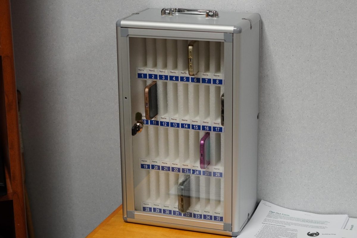 Students phones placed in the phone jail following Ohio's new law.