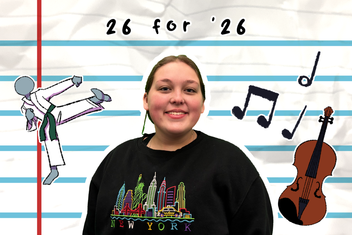 Senior Amelia Pflaum is involved in activities such as orchestra and Taekwondo.