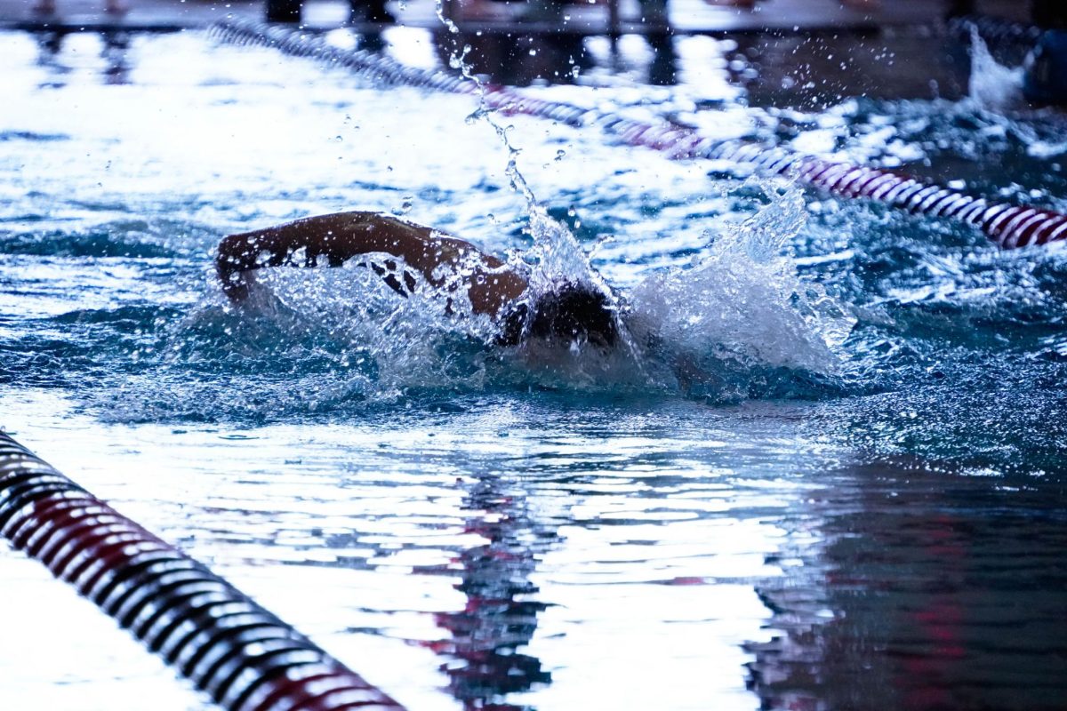 West competes in his freestyle event.