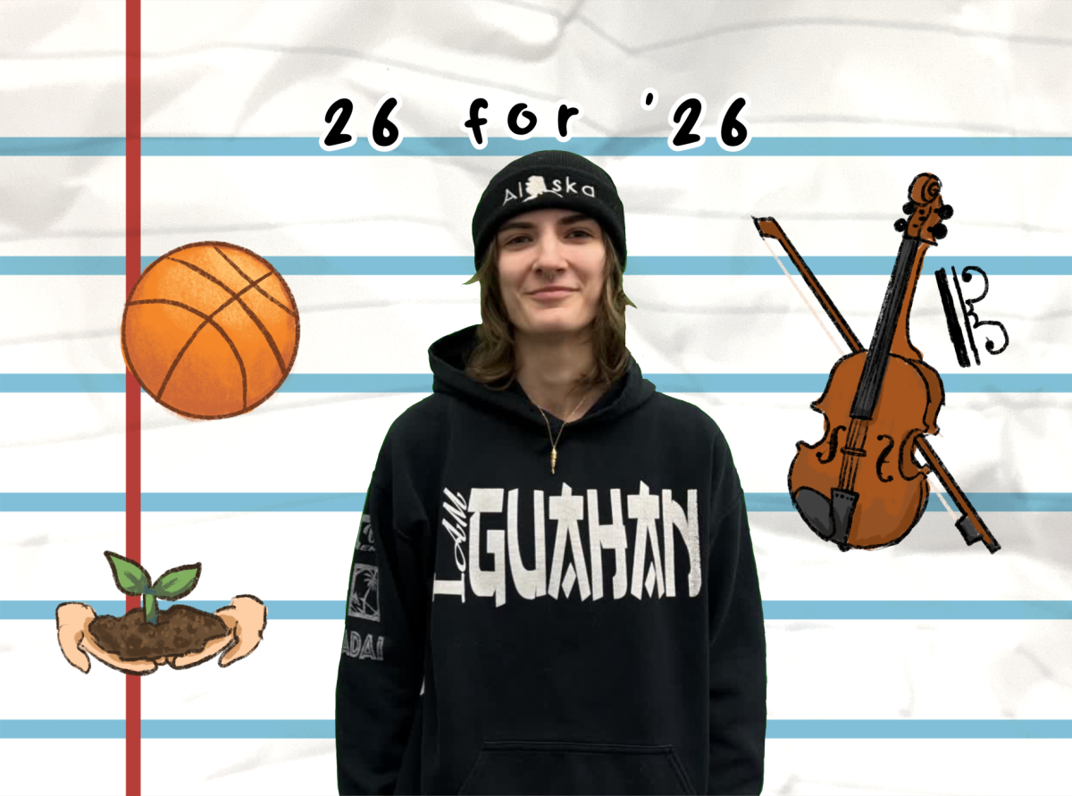Senior Eleanor Bennett participates in Concert Orchestra, used to be in basketball, and wants to go into Field Ecology.